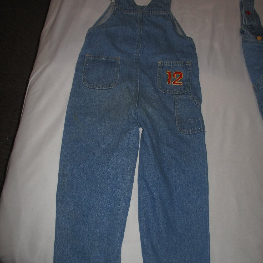2 pair Y2K Sesame Street ELMO Denim Overalls Sz 4T - Picture 7 of 15
